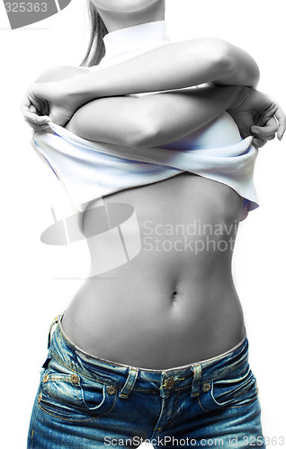 Image of young woman undressing