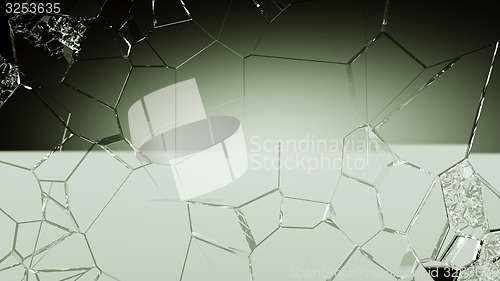 Image of Cracked and broken glass background