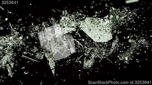 Image of Splitted or shattered glass on black