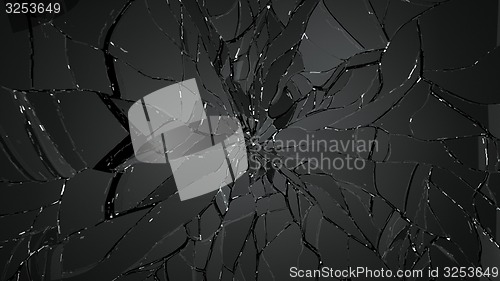 Image of Demolished or cracked glass on black