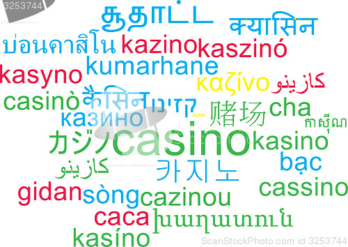 Image of Casino multilanguage wordcloud background concept