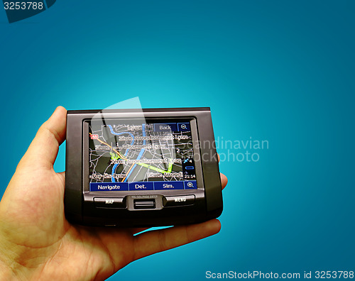 Image of Gps in a man hand.