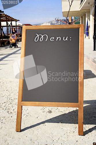 Image of Restaurant menu chalkboard 