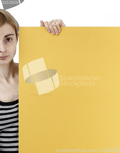 Image of Woman holding a paper