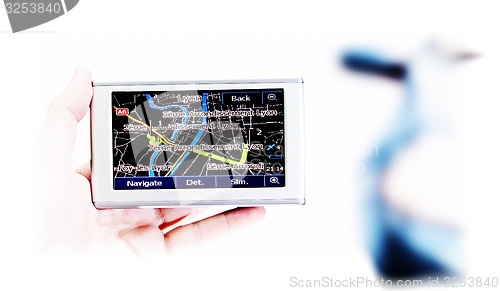 Image of Gps in a man hand.