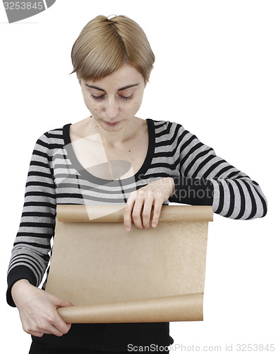 Image of Woman holding a paper