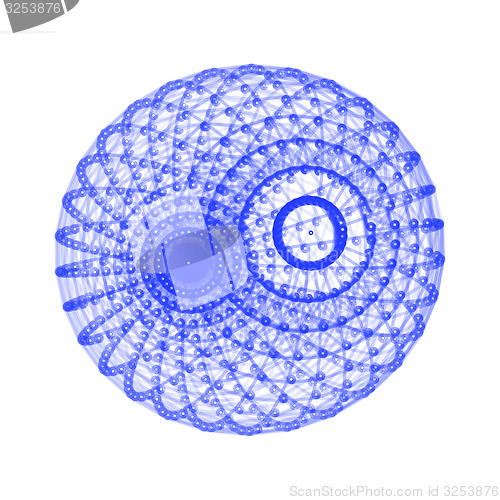Image of Abstract sphere from connected dots with lines