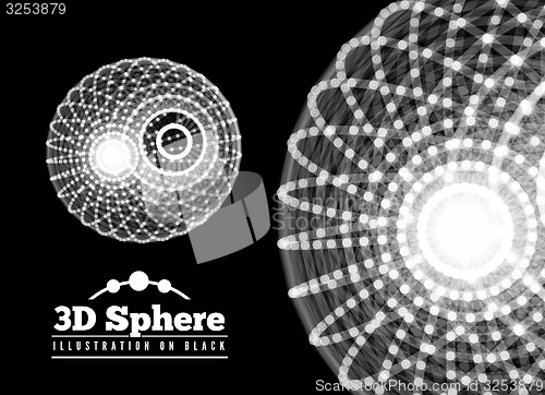 Image of Abstract sphere from connected dots with lines