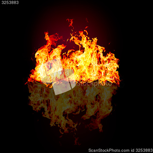 Image of Fire flames on a black background