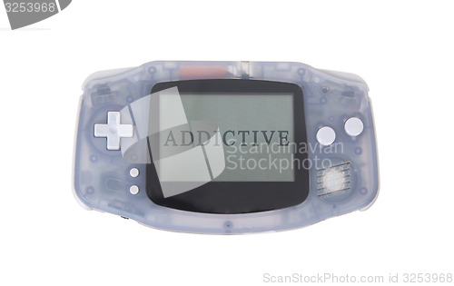 Image of Old dirty portable game console with a small screen