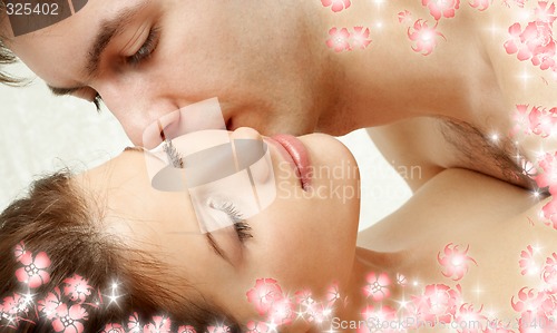 Image of foreplay with flowers