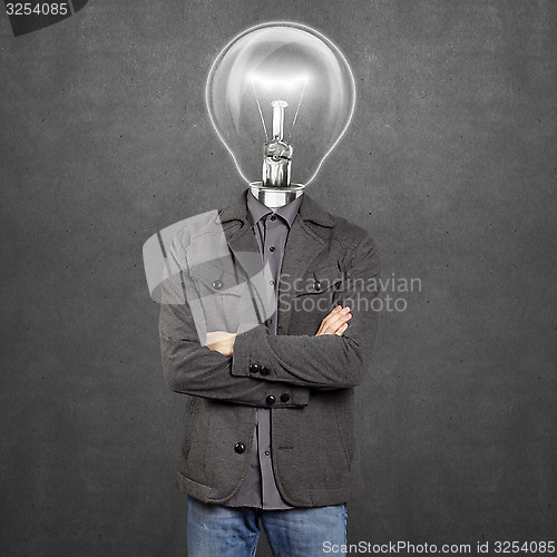 Image of Lamp Head Man With Folded Hands