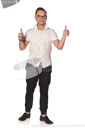 Image of Man giving double thumb\'s up