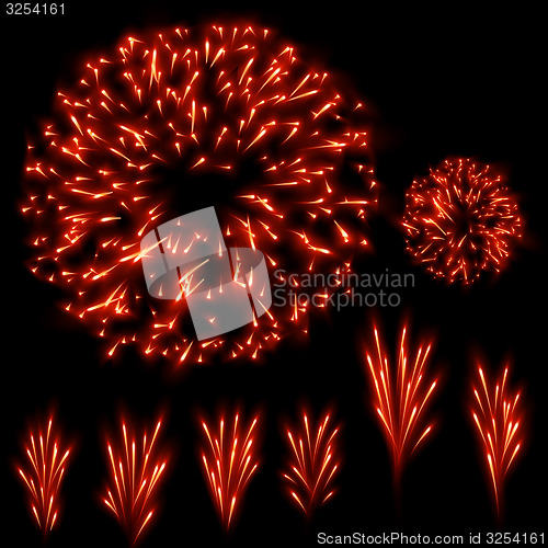 Image of Fireworks set. EPS 10