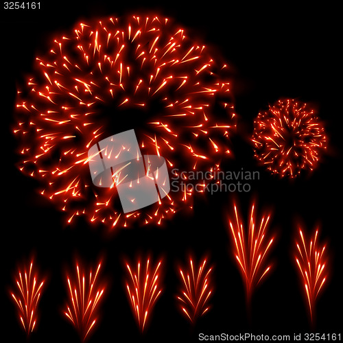 Image of Fireworks set. EPS 10