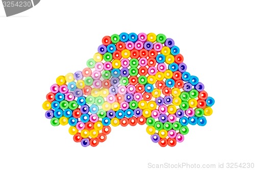 Image of Car made out of colorful pearls