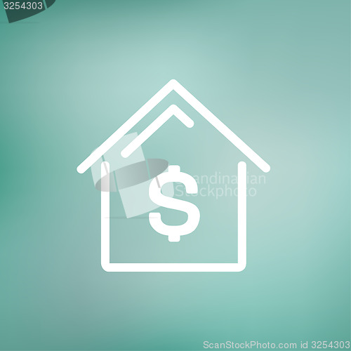 Image of House mortgage thin line icon