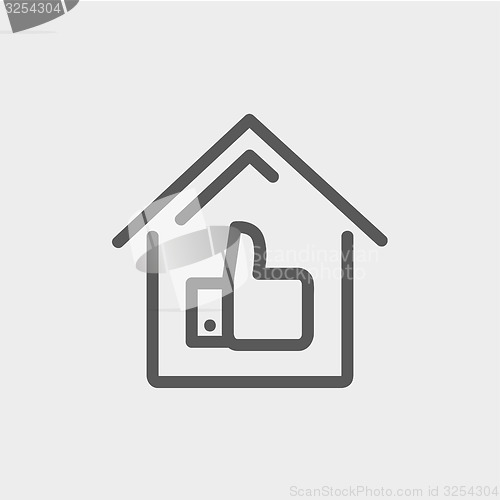 Image of Approved housing loan thin line icon