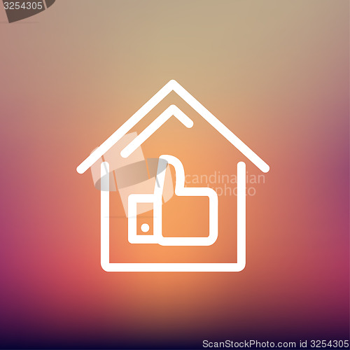 Image of Approved housing loan thin line icon