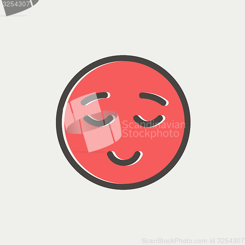 Image of Smiling while sleeping thin line icon