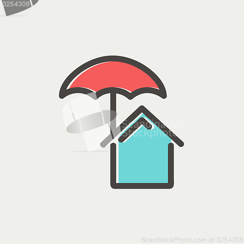 Image of House insurance thin line icon