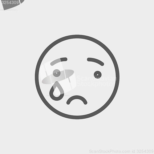 Image of Crying thin line icon