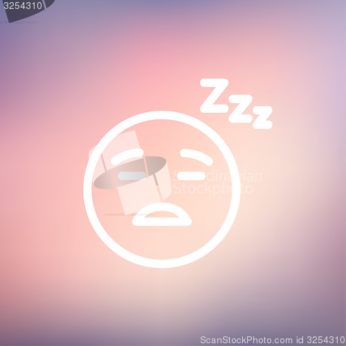 Image of Sleeping thin line icon