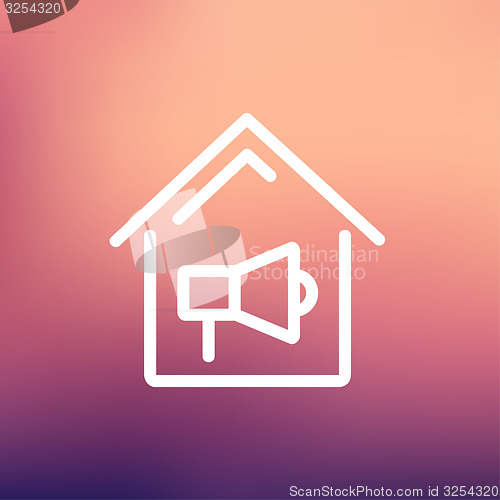 Image of House fire alarm thin line icon