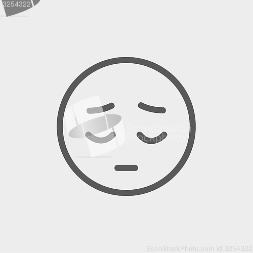 Image of Tired face thin line icon