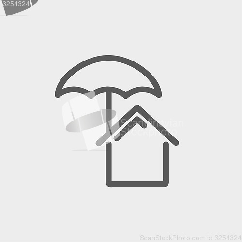 Image of House insurance thin line icon