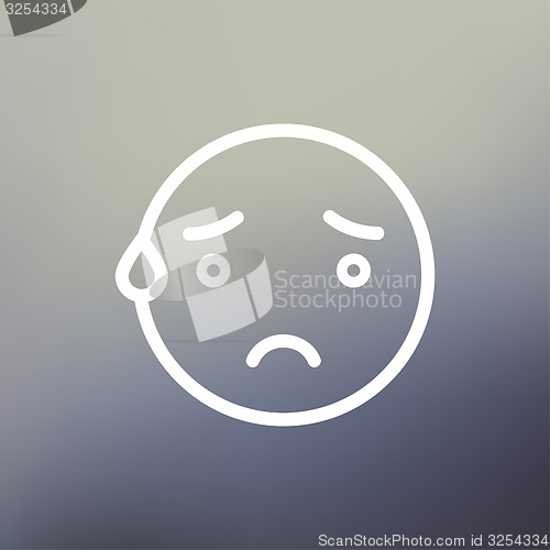 Image of Exhausted smiley thin line icon