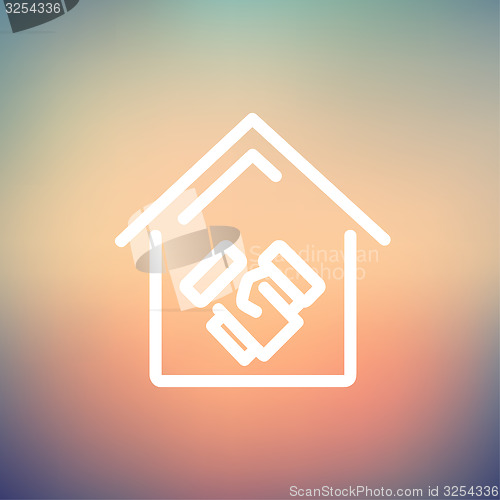 Image of Successful real estate transactions thin line icon