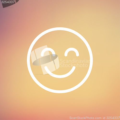 Image of Cute smile thin line icon