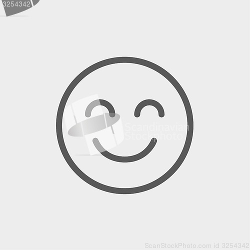 Image of Cute smile thin line icon