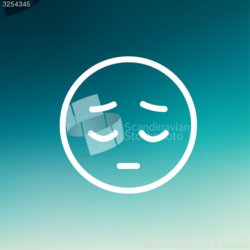 Image of Tired face thin line icon