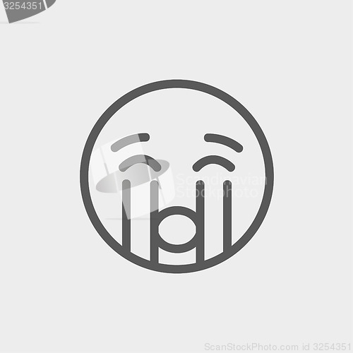 Image of Crying out loud thin line icon