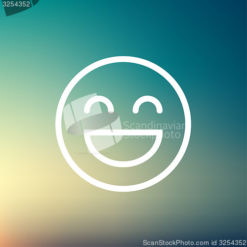 Image of Cheerful emoji thin line icon