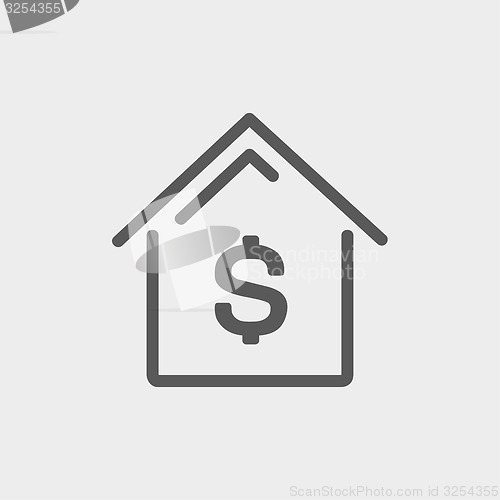 Image of House mortgage thin line icon