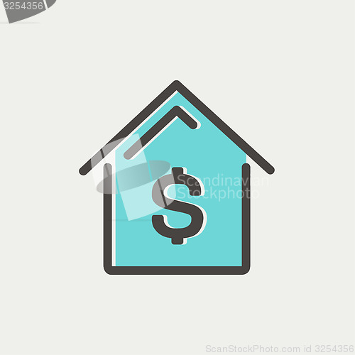 Image of House mortgage thin line icon