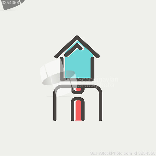 Image of Real estate agent thin line icon