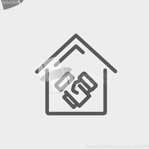 Image of Successful real estate transactions thin line icon