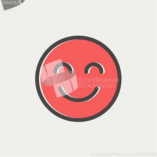 Image of Cute smile thin line icon