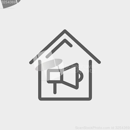 Image of House fire alarm thin line icon