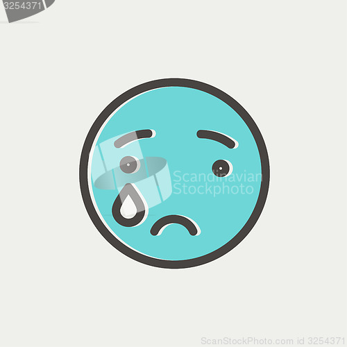 Image of Crying thin line icon