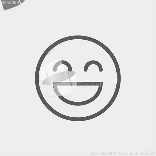 Image of Cheerful emoji thin line icon