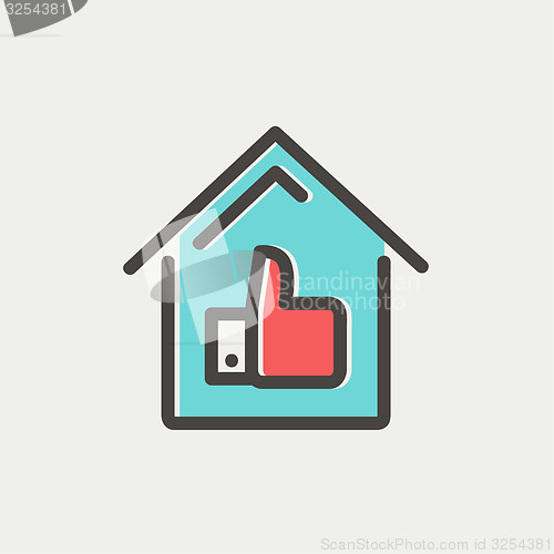 Image of Approved housing loan thin line icon