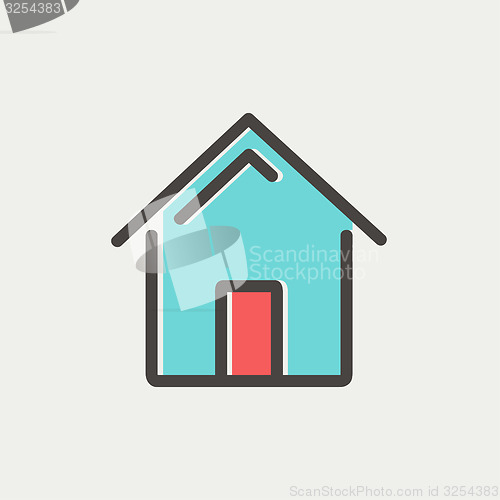 Image of Real estate house thin line icon