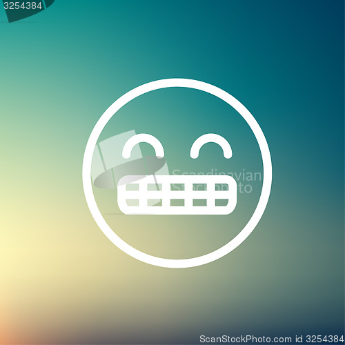 Image of Big tooth smile thin line icon