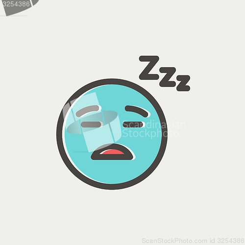 Image of Sleeping thin line icon