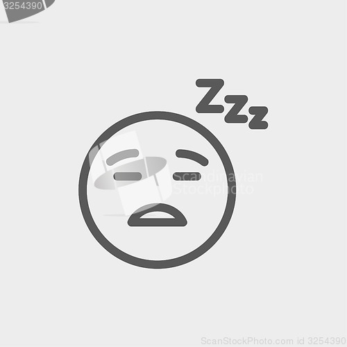 Image of Sleeping thin line icon